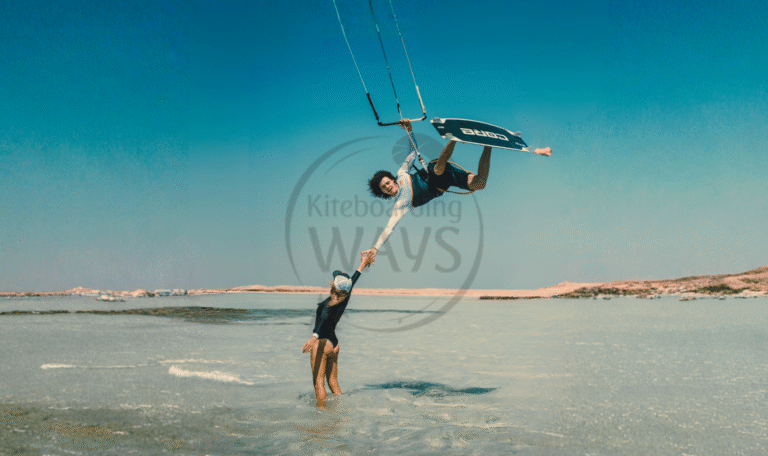 Advanced kitesurfing tricks training in Egypt with Kiteboarding Ways riders performing high jumps